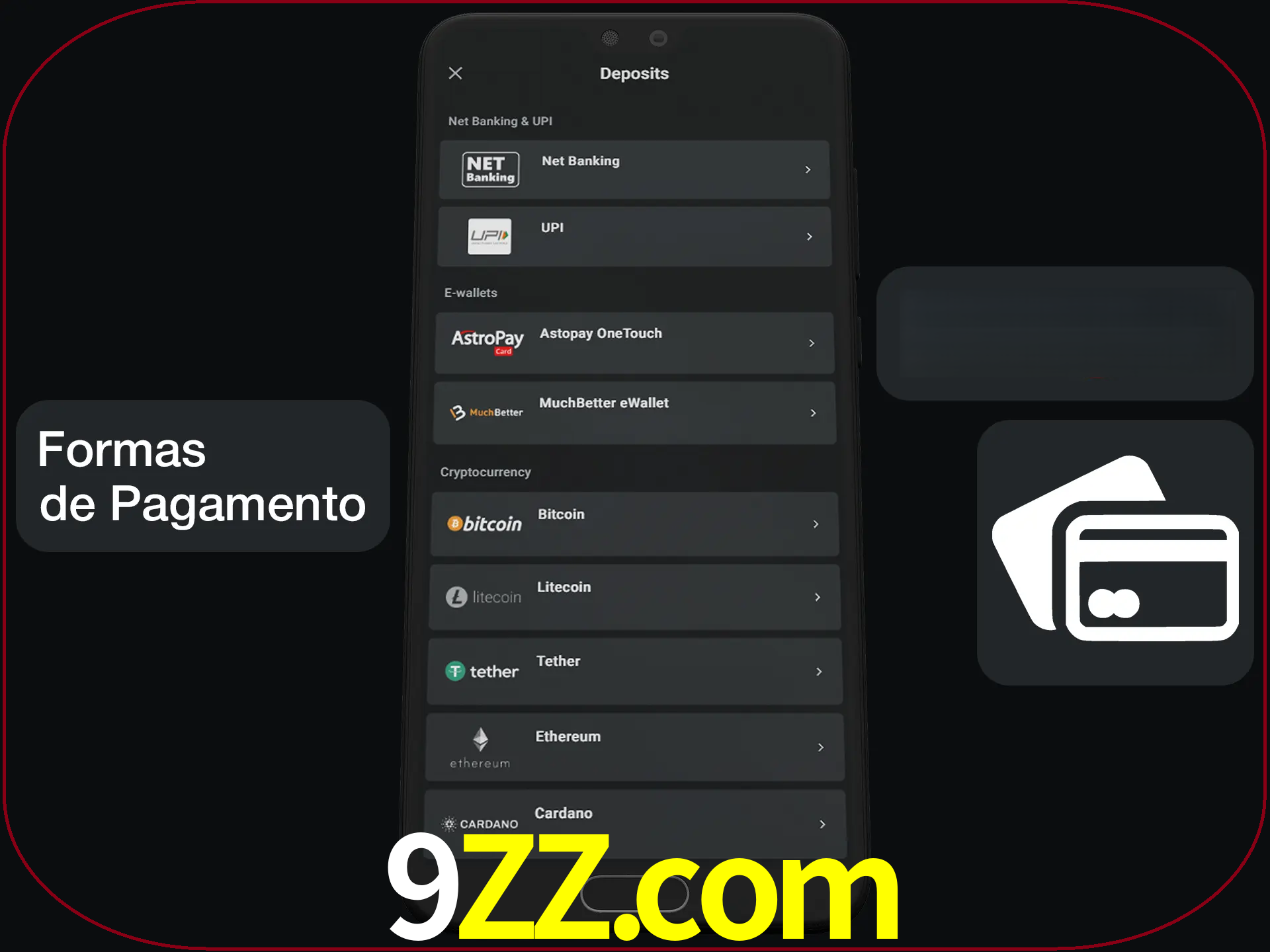 Escolha a forma de pagamento de sua preferência.