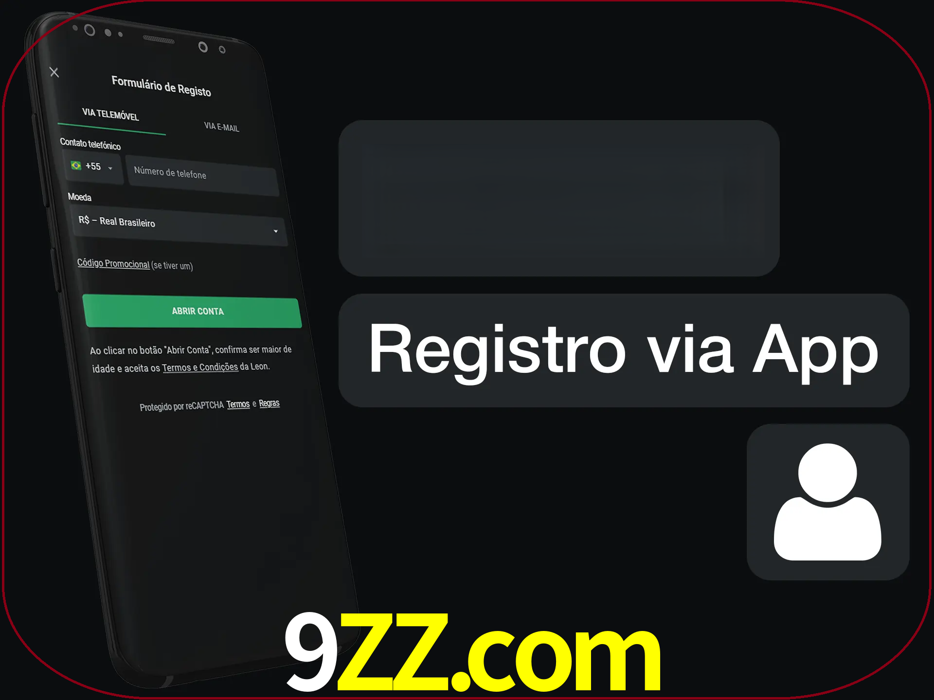 Registre-se com duas etapas usando o aplicativo.